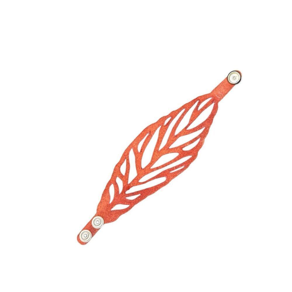 Anthropolgie red leather leaf wrap bracelet